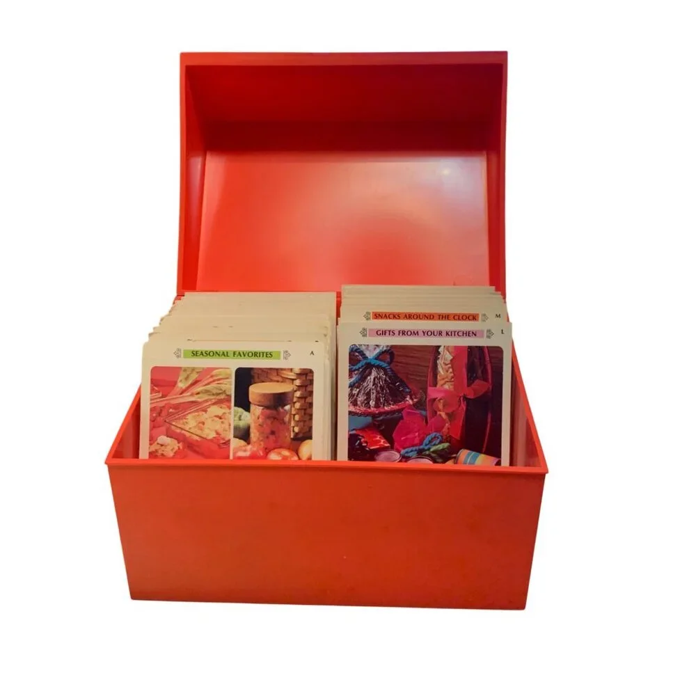 Vintage 70s Betty Crocker Recipe Card‎ Library Red Box Index Cards Set Retro